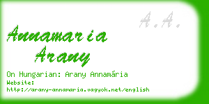 annamaria arany business card